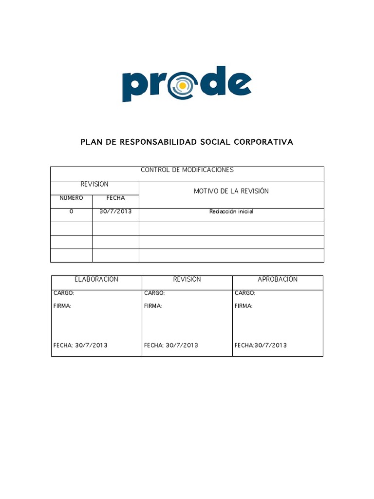 Plan de RSC Prode | PDF | Responsabilidad social corporativa | Derechos ...