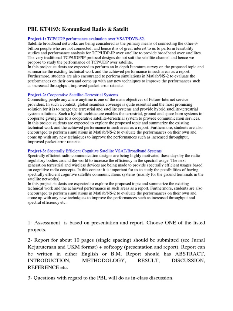 PBL KT4193 Komunikasi Radio & Satelit Project1 TCP/UDP Performance