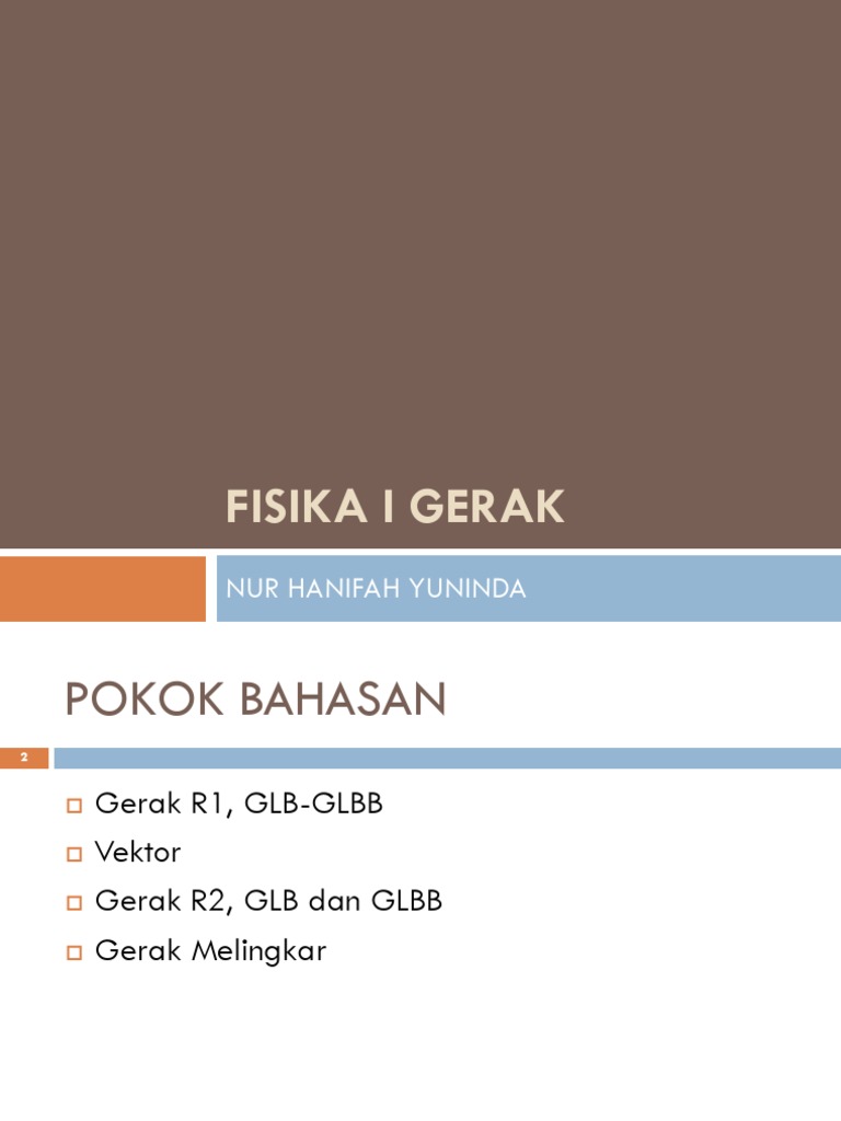 Modul 01 - Fisika 1 - Gerak PDF | PDF