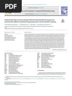 Integrated Product-Process Design - Material and Manufacturing Process Selection For Additive Manufacturing Using Multi-Criteria Decision Making