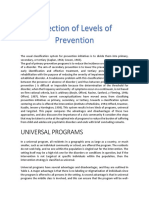 The Usual Classification System for Prevention Initiatives is to Divide Them Into Primary