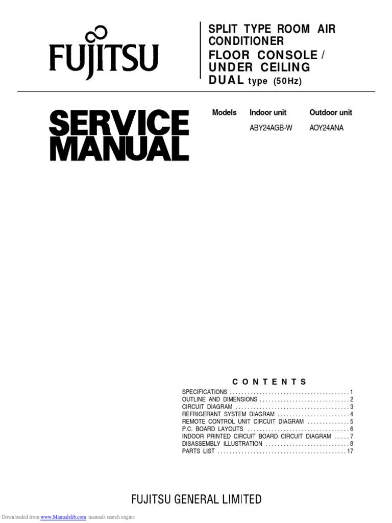 Fujitsu Air Conditioner Service Manual PDF Printed Circuit Board