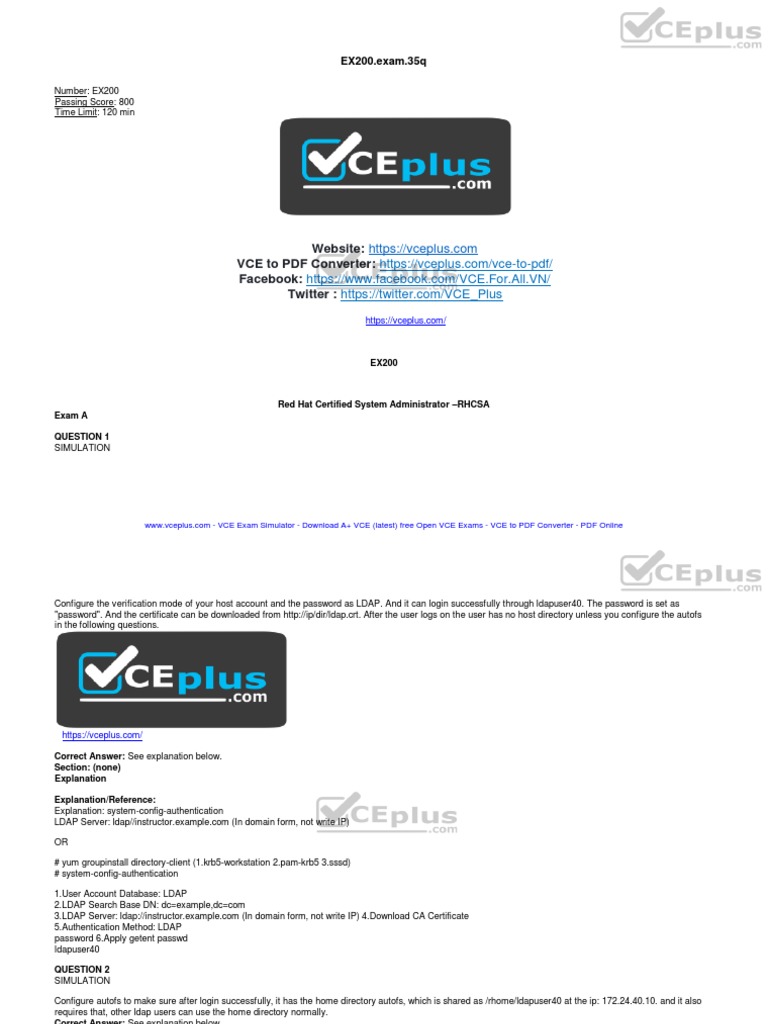 RHCSA Sa1 2 EXAM Questions (1) 1 | PDF | Data | Digital Technology