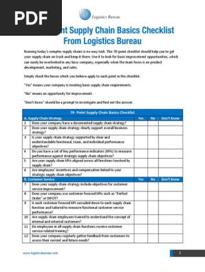 Supply Chain Basics Checklist