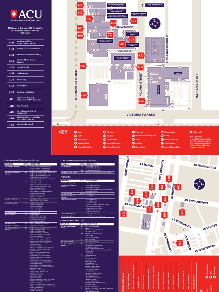 ACU Melbourne Campus Map Overview | PDF