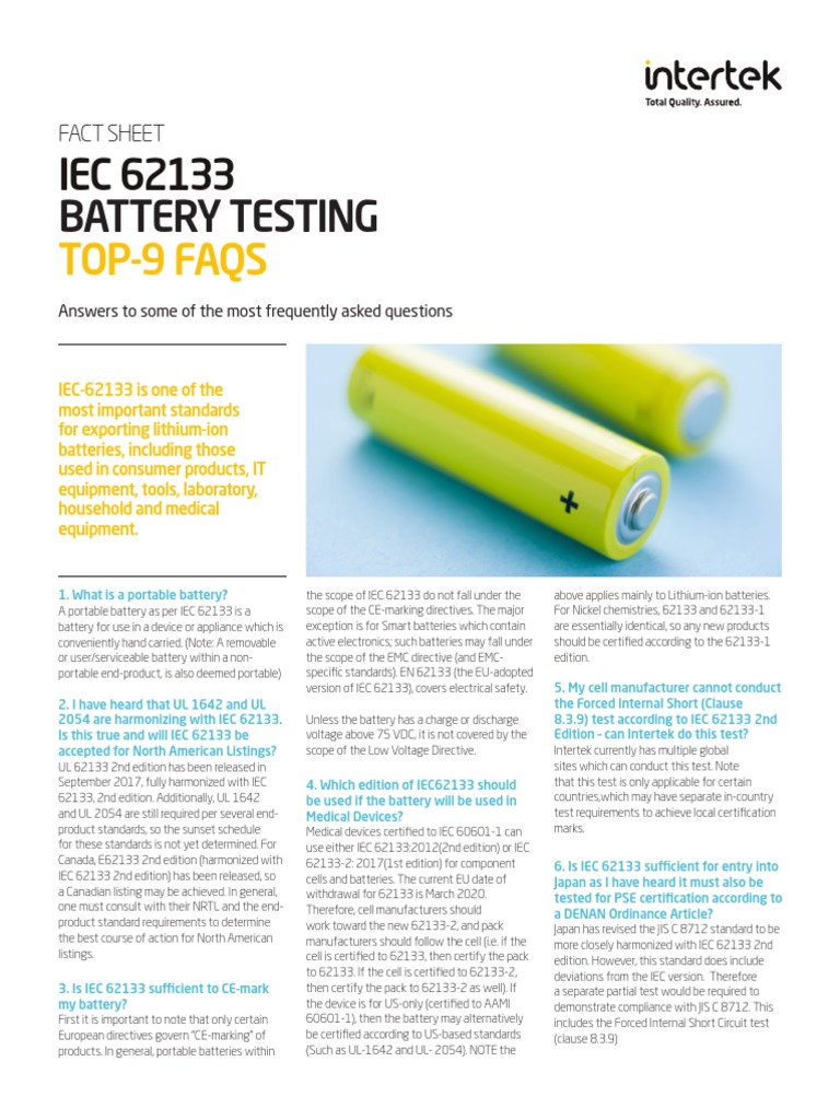 IEC 62133 Battery Testing Top 9 FAQ's by Intertek.pdf Lithium Ion