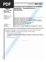 NBR 7.504 - Envelope Para Transporte de Produtos Perigosos