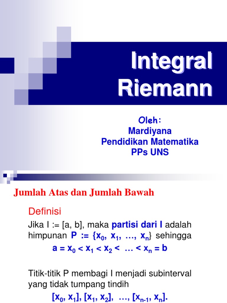 Definisi dan Teorema Integral Riemann | PDF