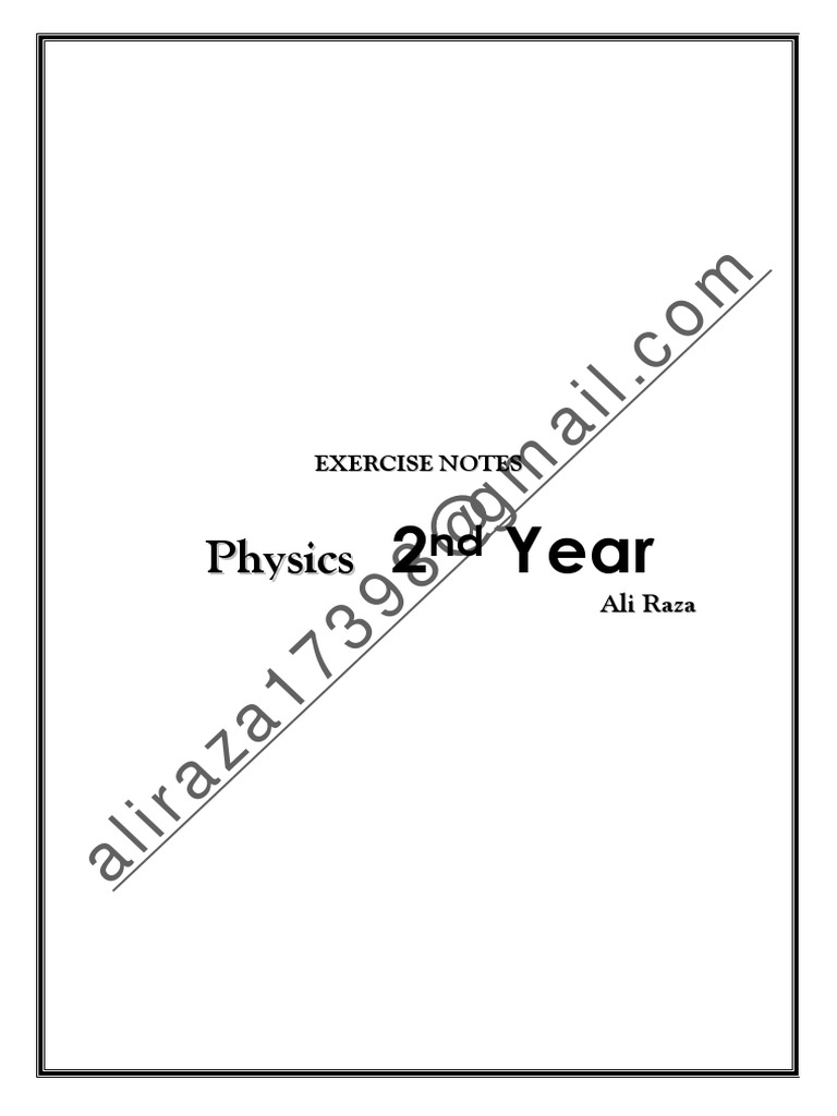 2nd Year Physics Exercise Notes | PDF | Electrical Resistivity And ...