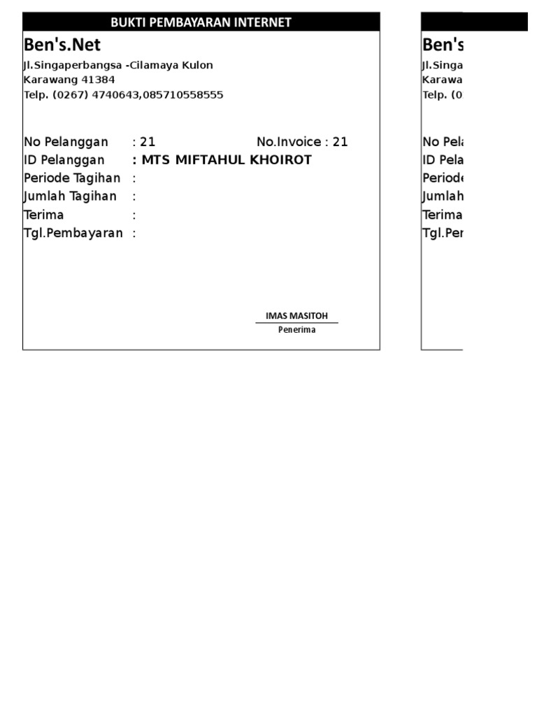 Internet Payment Receipt for MTS Miftahul Khoirot | PDF | Finance ...