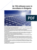 Panouri Solare (Energie Fotovoltaica in Bulgaria)