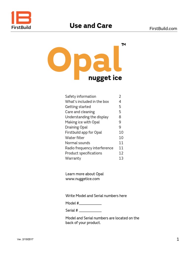 Opal Ice Machine Manual PDF Radio Interference