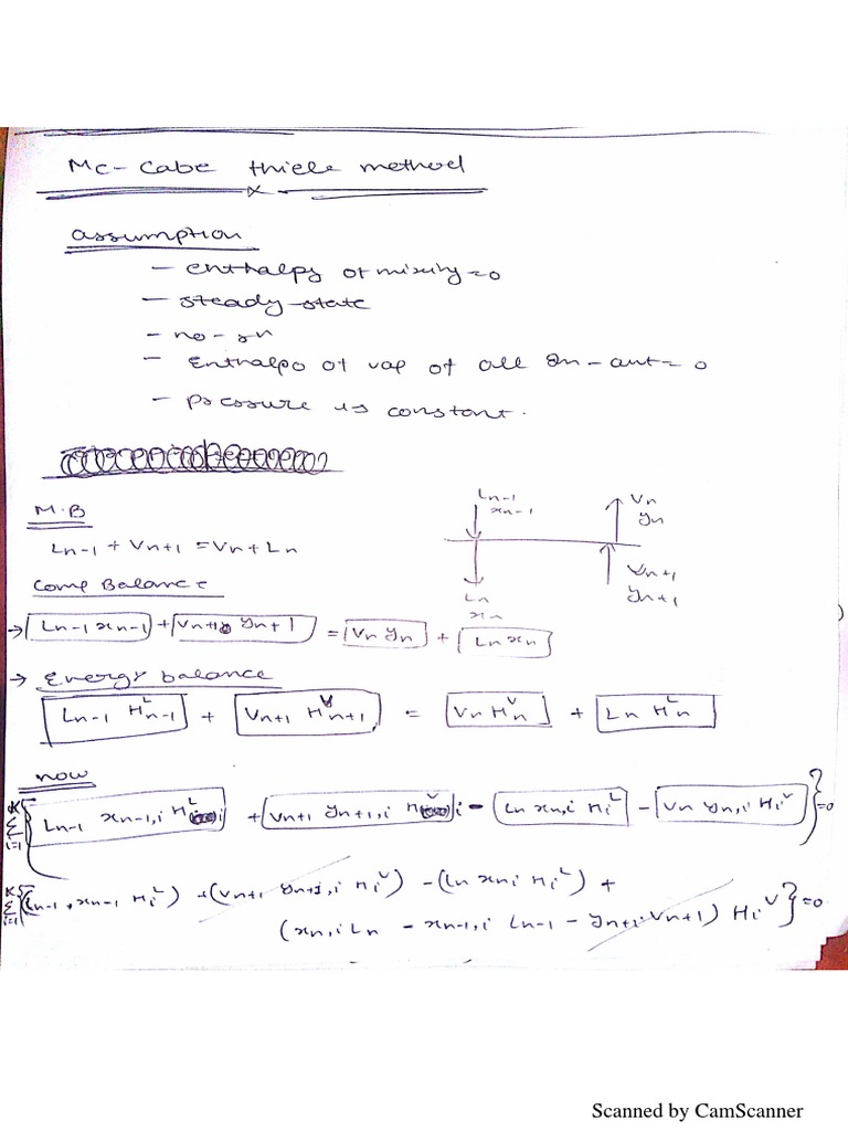 McCabe Thiele Method Derivation | PDF