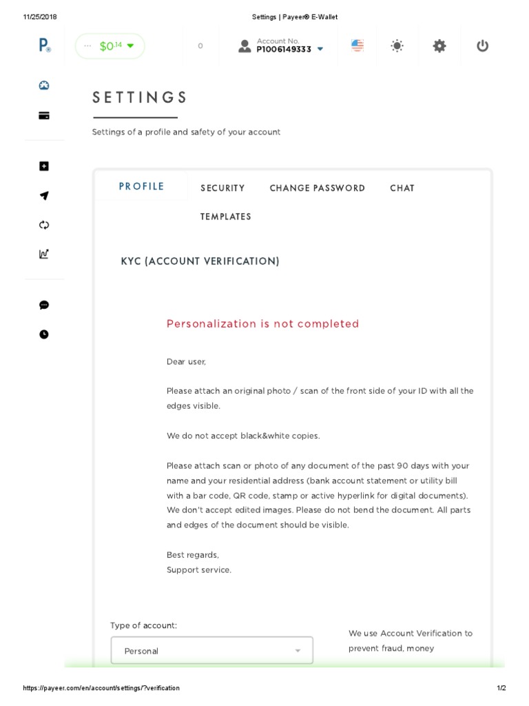 Settings - Payeer® E-Wallet | PDF | Identity Document | Debit Card