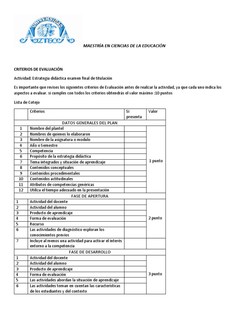 Epa 03 Hoja De Cotejo Para Los Criterios A Considerar En La Porn Sex Picture