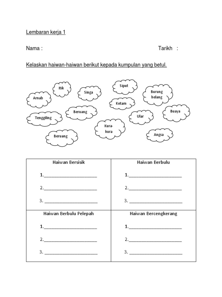 Latihan Sains Tahun 3 Haiwan Pdf