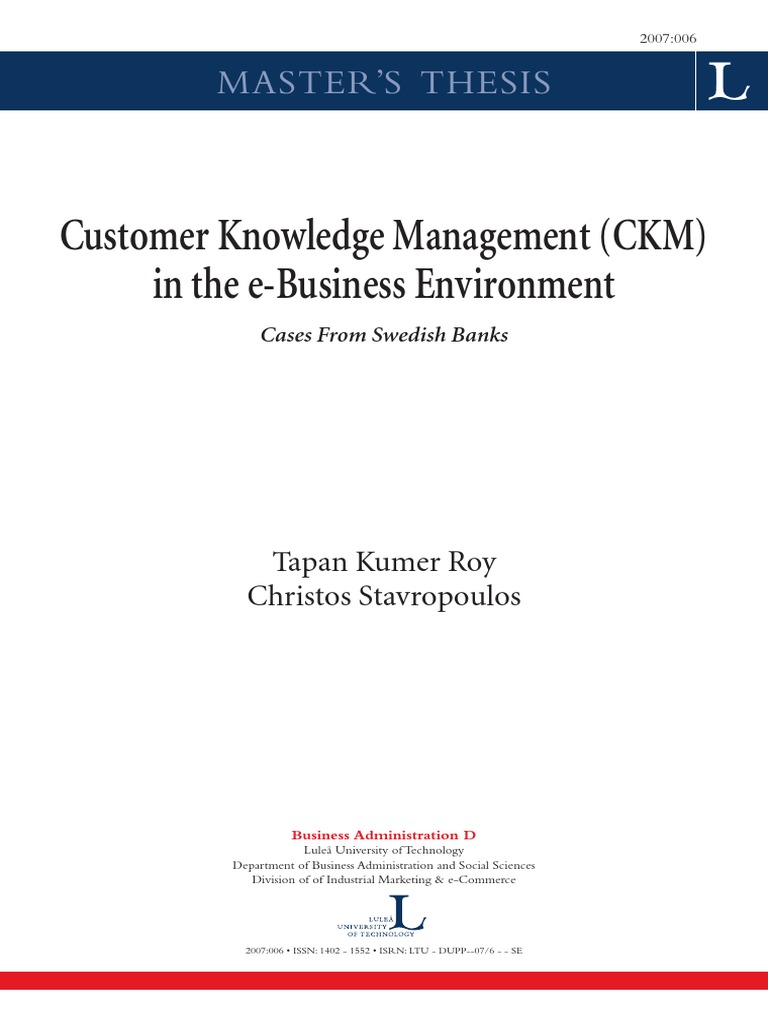 Customer Knowledge Management in The e - Business | PDF | Business ...