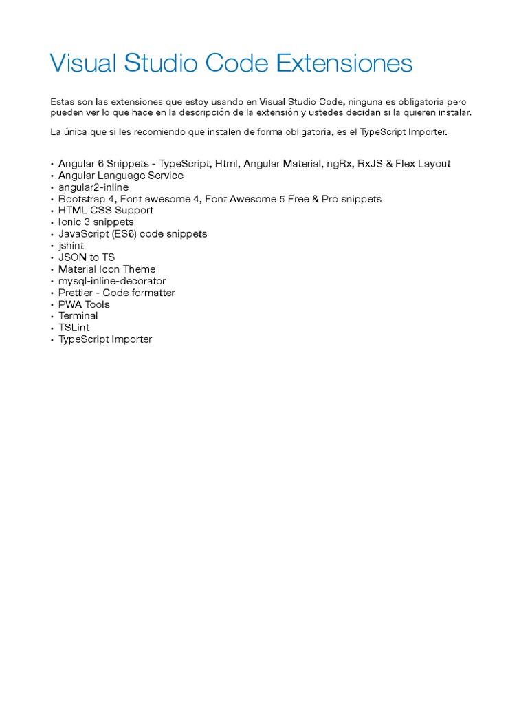 Extensiones VSC | PDF | Desarrollo web | Diseño web