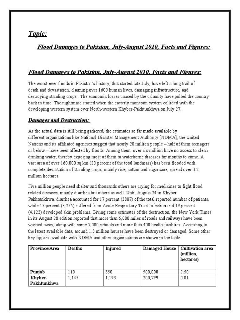 Pakistan Flood Impact Report 2010 | PDF | Agriculture | Food Security