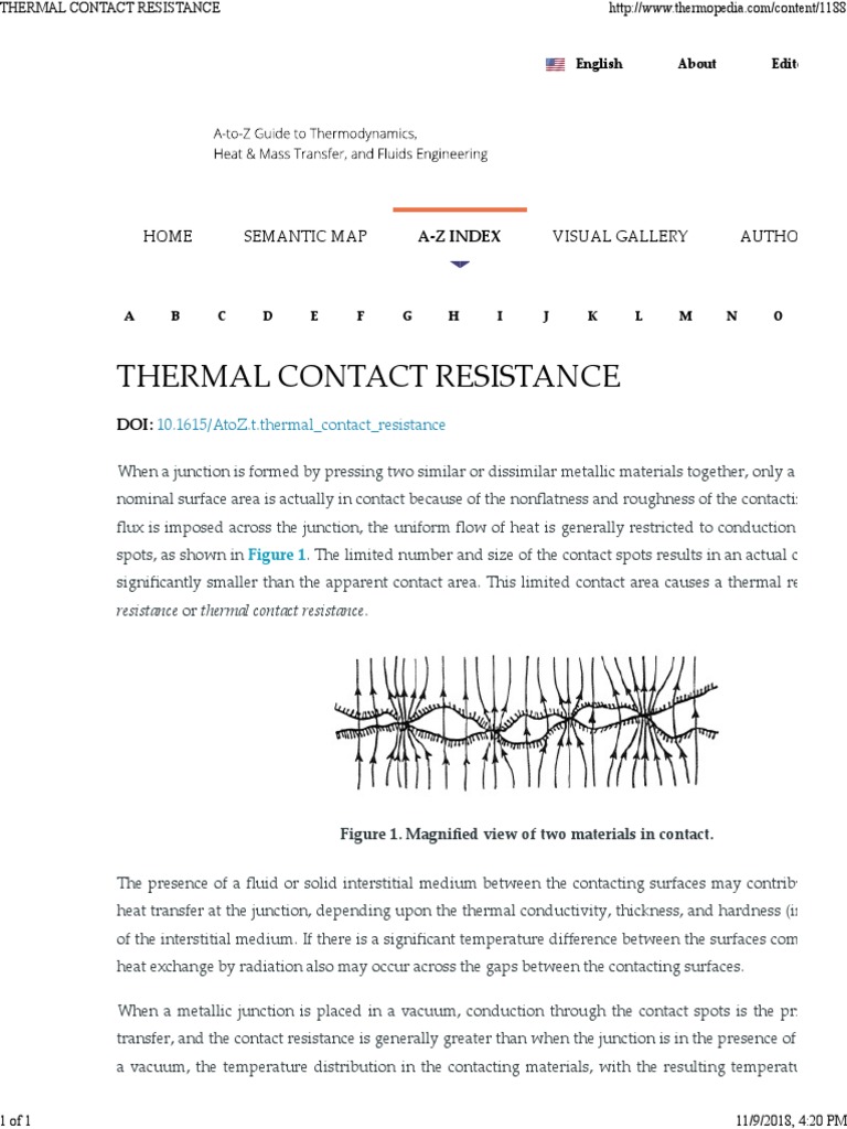 Thermal Contact Resistance | PDF
