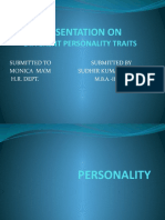 Presentation On: Different Personality Traits