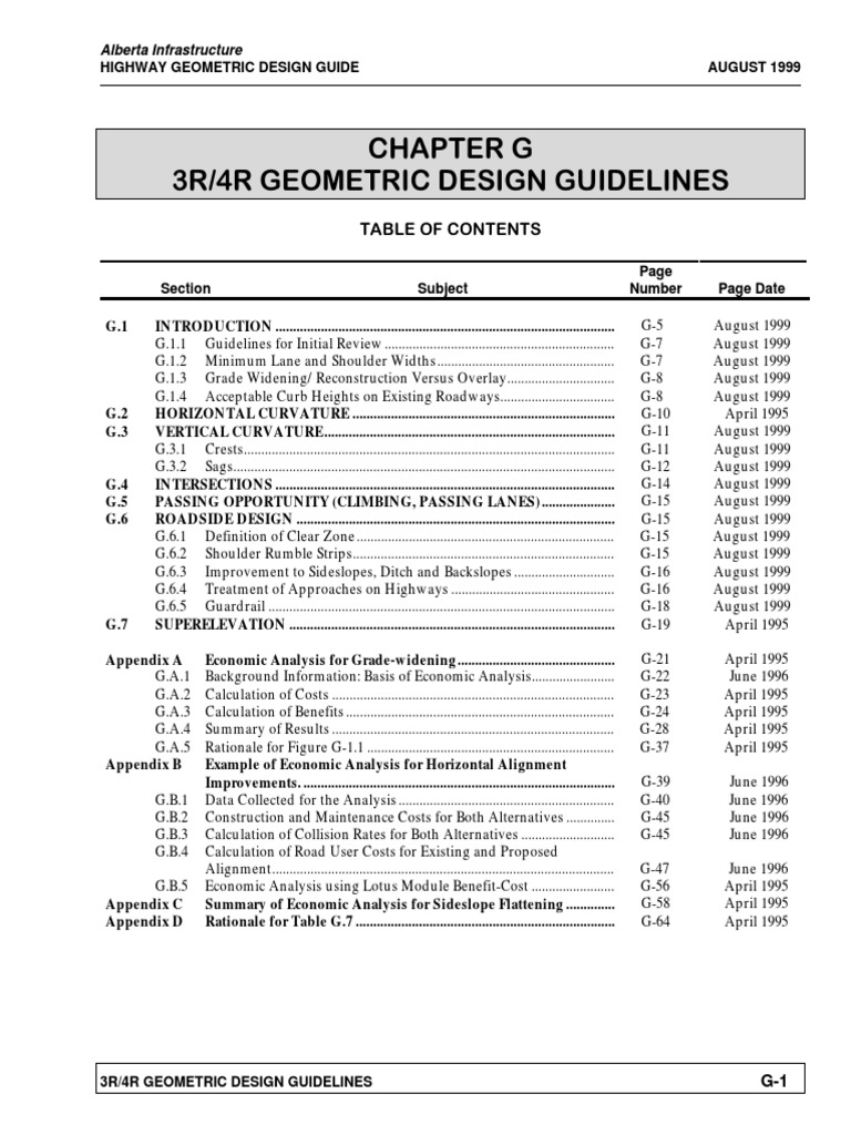 Highway Geometric Design Guide AUGUST 1999 Alberta Infrastructure