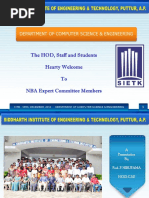 The HOD, Staff and Students Hearty Welcome To NBA Expert Committee Members