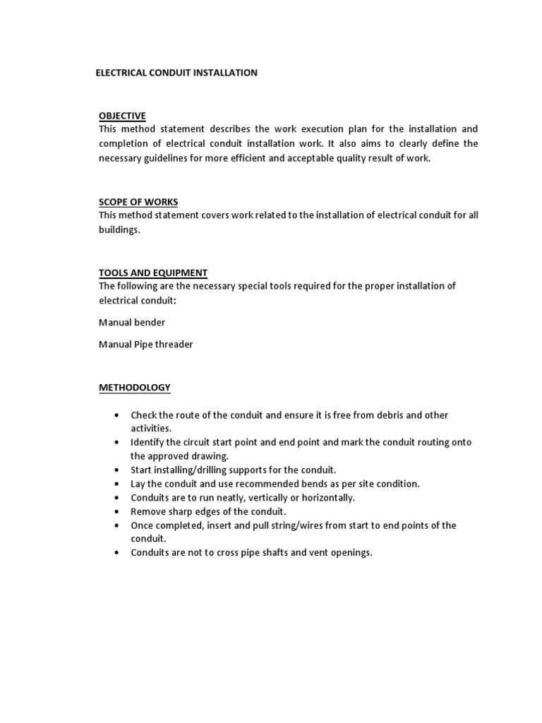 Electrical Conduit Installation Guide | PDF