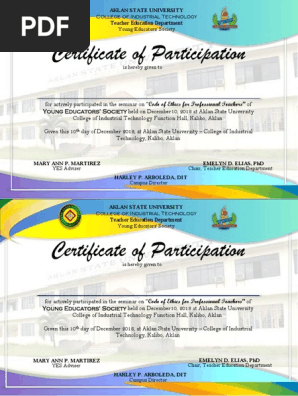Certificate of Appreciation