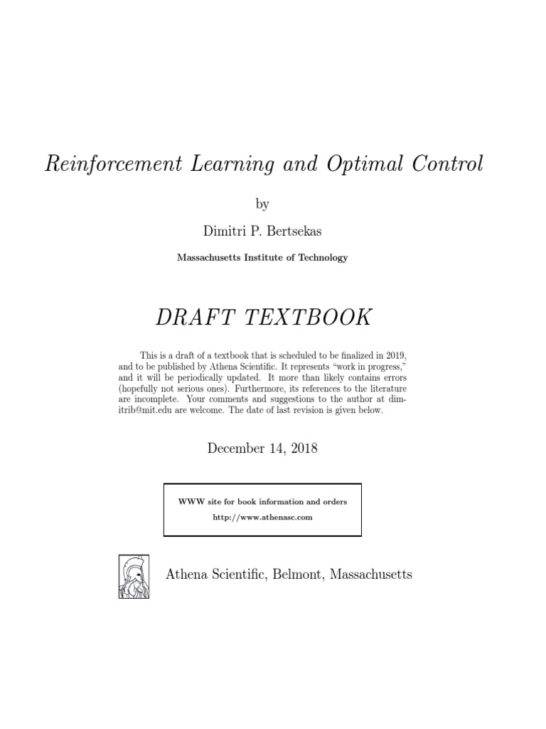 Reinforcement Learning Control Methods | PDF | Mathematical ...
