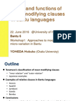 Bantu6 WS1 Nobuko Forms and Functions of Noun Modifying Classes