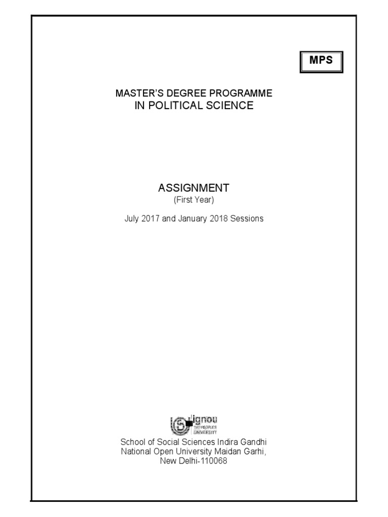 IGNOU MPS First Year Assignments Guide | PDF | International Relations ...