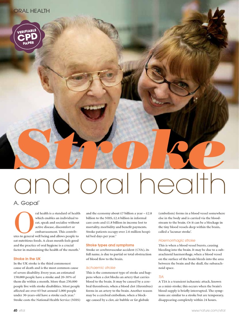 Stroke and Oral Health PDF Stroke Oral Hygiene