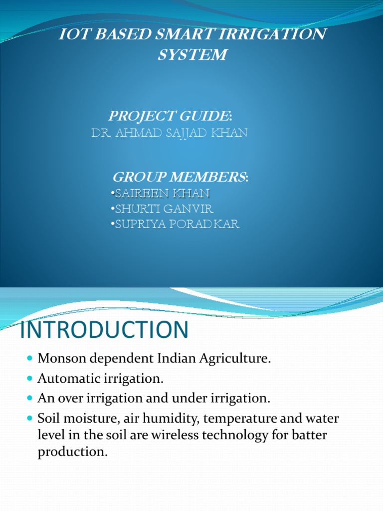 IoT-Based Smart Irrigation System Guide | PDF | Sensor | Internet Of Things