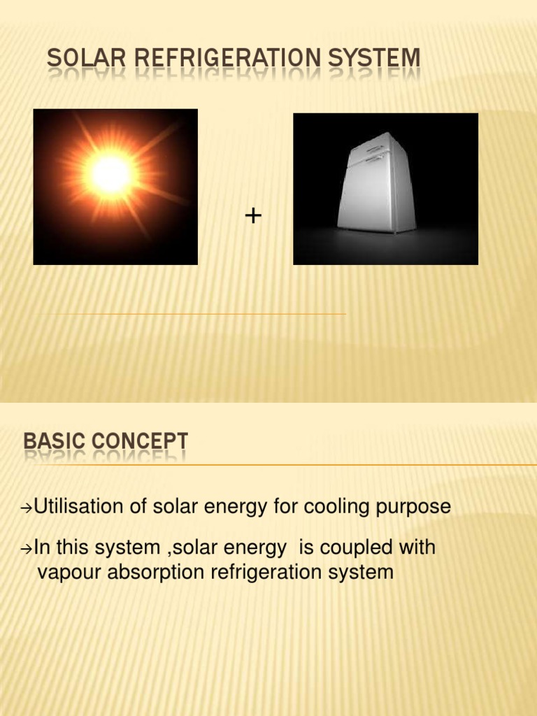 Solar Refrigeration Refrigeration Continuum Mechanics