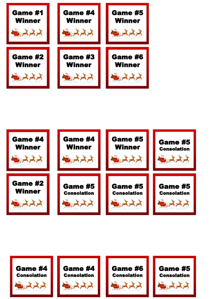 Game #1 Winner Game #4 Winner Game #5 Winner | PDF | Games & Activities