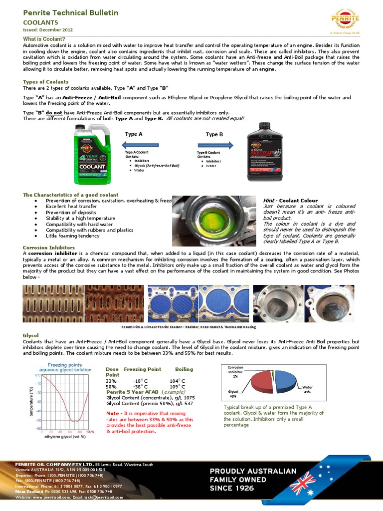 Coolant PDF Chemical Substances Chemistry