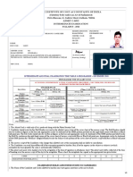 CMA Exam Admit Card for Cost Accounting Exam