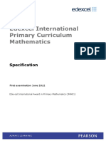 Edexcel International Primary Curriculum Mathematics: Specification