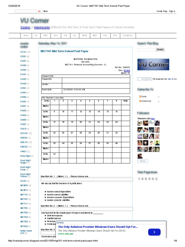 Vu grading scheme image