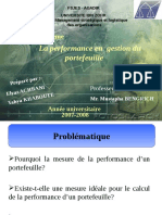 La Performance en Gestion Du Portefeuille: Exposé Sous Thème