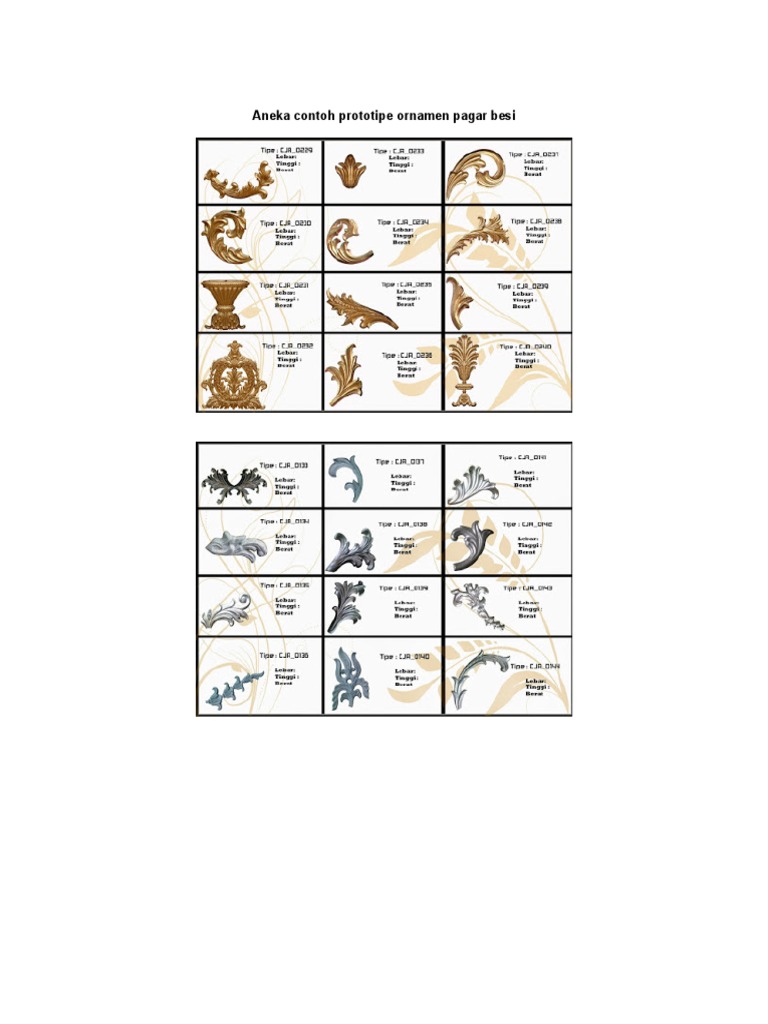 Aneka Contoh Prototipe Ornamen Pagar Besi | PDF