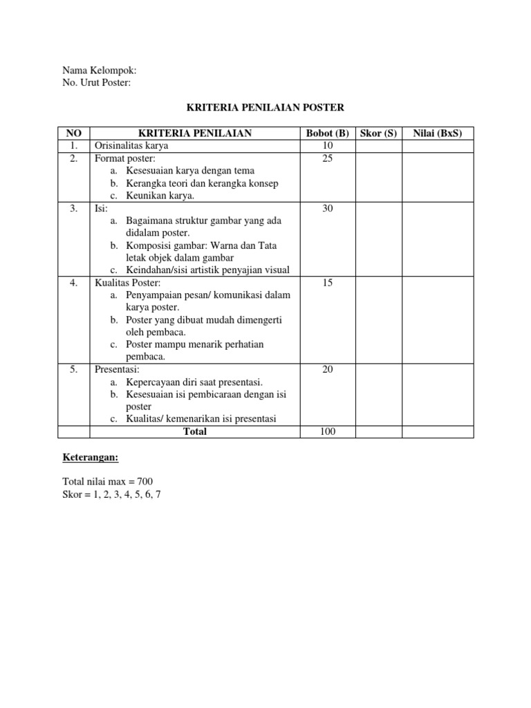 76487114 Kriteria Penjurian Lomba Poster Docx