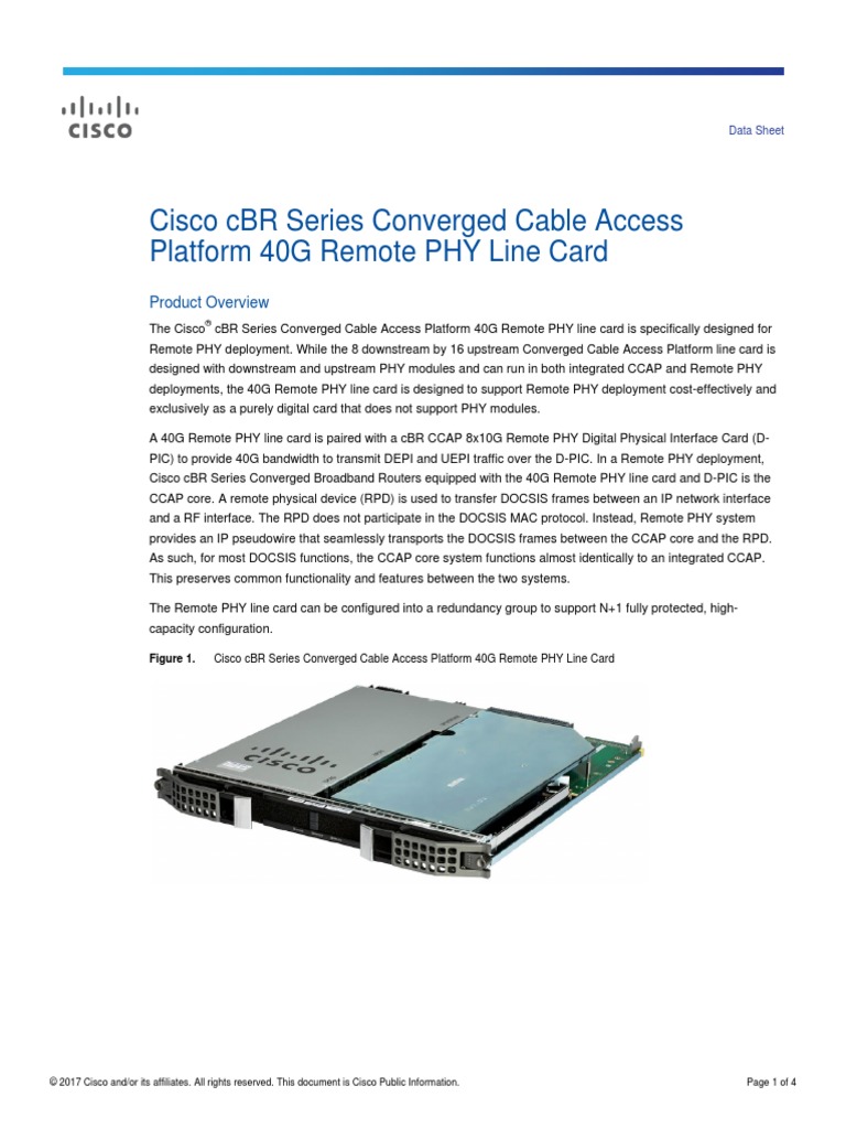 Cisco CBR Series Converged Cable Access Datasheet-C78-738847 | PDF ...