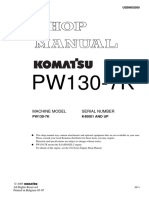 Komatsu PW130-7K Hydraulic Excavator Service Repair Manual SN K40001 and Up PDF