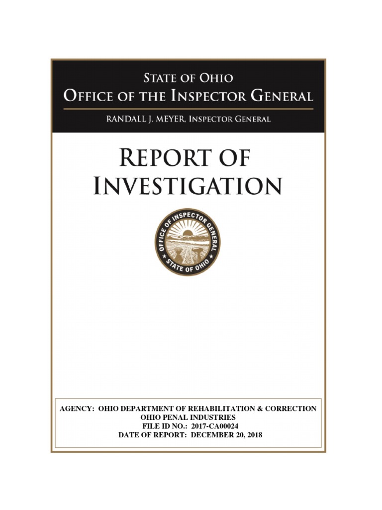 Ohio Inspector General Prison Report | PDF | Occupational Safety And ...
