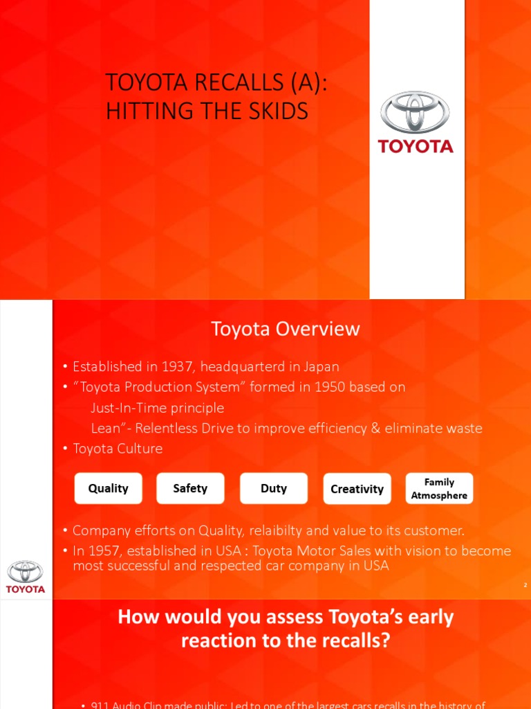 Toyota Recalls PDF Toyota Crisis Management
