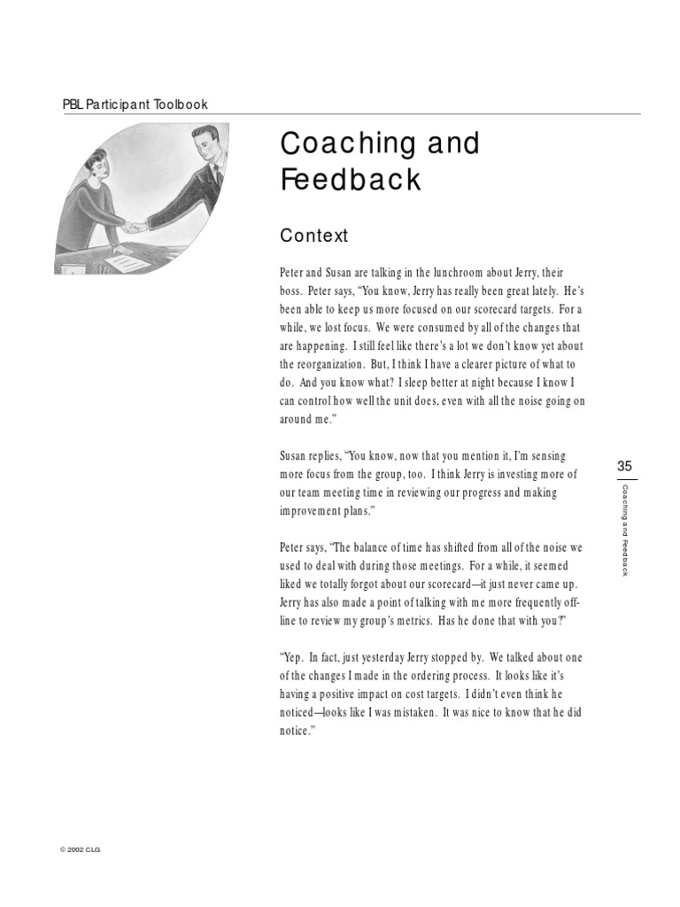 Coaching And Feedback Context Pdf Positive Feedback Feedback