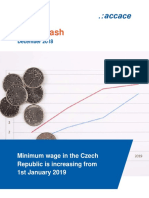 Minimum wage in the Czech Republic is increasing from 1st January 2019