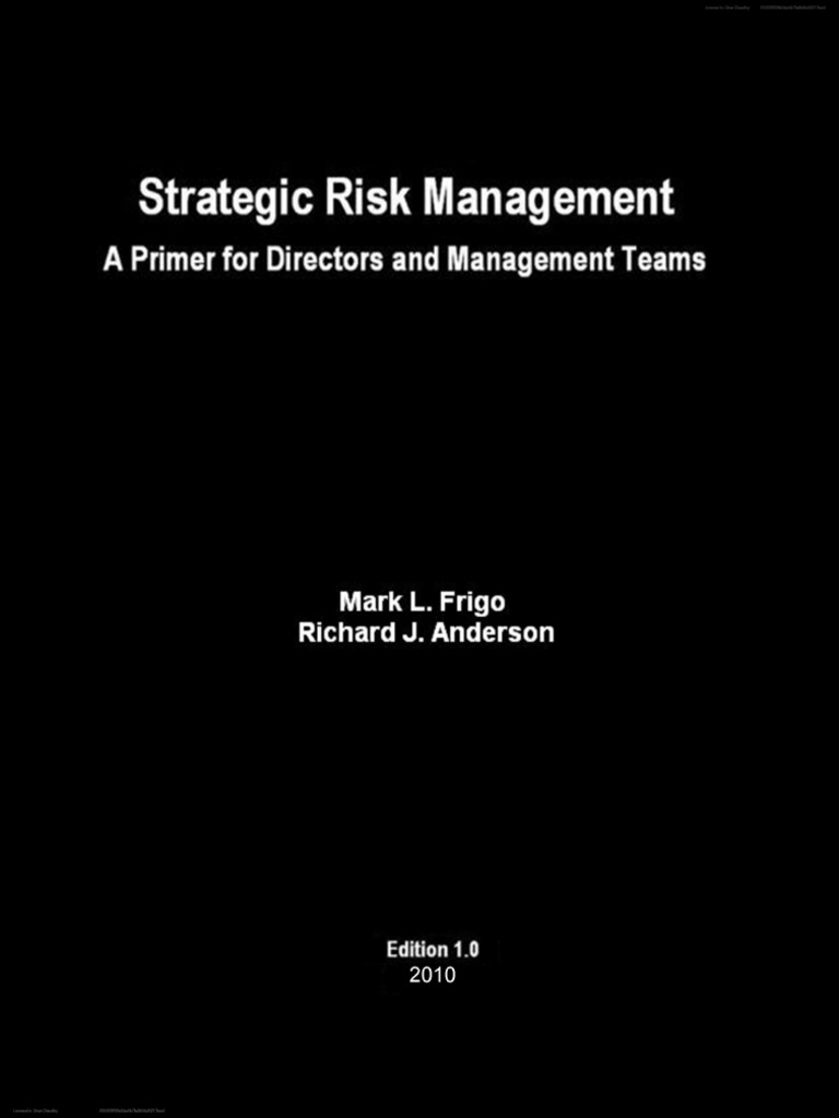 STrategic Risk Management PDF Strategic Management Risk Management